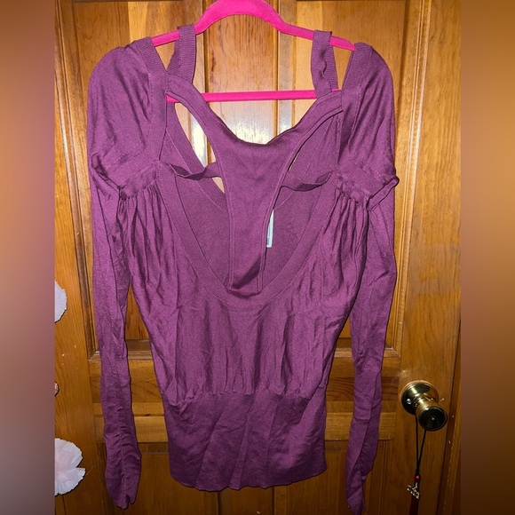 Free People Burgundy Purple Knit Top - Picture 3 of 3